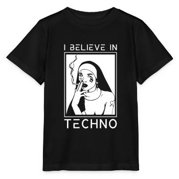 Raver religion techno religion nun - Stanley/Stella MINI CREATOR Kids’ T-Shirt - black - Front - Mikhail (115cm)
