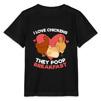 J'adore les poulets le petit déjeuner de merde - T-shirt bio MINI CREATOR Stanley/Stella Enfant - noir - Devant - Mikhail (115cm)