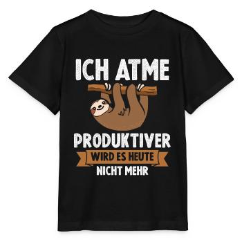 Ich Atme Faultier - Stanley/Stella Kinder T-Shirt MINI CREATOR  - Schwarz - Vorne - Mikhail (115cm)