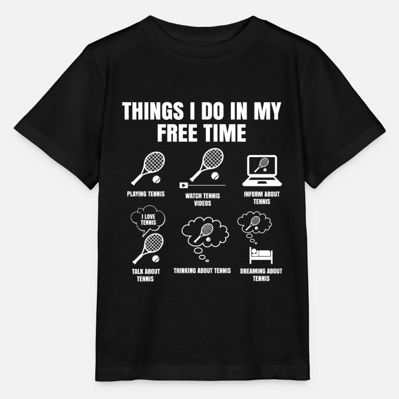 Choses que je fais pendant mon temps libre Tennis - T-shirt bio MINI CREATOR Stanley/Stella Enfant - noir