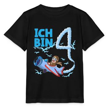 4. Geburtstag Pilot Flugzeug Jungen Geschenk - Stanley/Stella Kinder T-Shirt MINI CREATOR  - Schwarz - Vorne - Mikhail (115cm)
