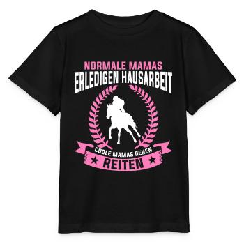 Reiterin Mama Reitlehrerin Reitverein Pferdesport - Stanley/Stella Kinder T-Shirt MINI CREATOR  - Schwarz - Vorne - Mikhail (115cm)