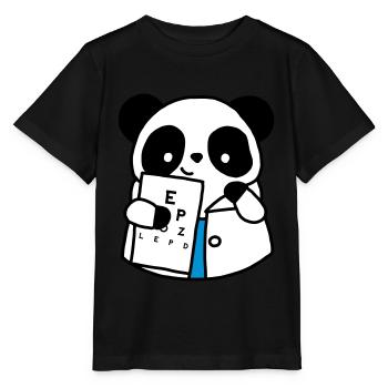 Augenarzt Optischer Panda - Stanley/Stella Kinder T-Shirt MINI CREATOR  - Schwarz - Vorne - Mikhail (115cm)