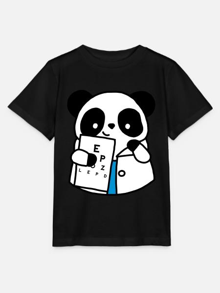 Panda ottico ortottista oculista - Maglietta per bambini MINI CREATOR di Stanley/Stella - nero