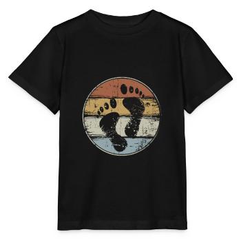 Pieds nus empreinte pieds vintage - T-shirt bio MINI CREATOR Stanley/Stella Enfant - noir - Devant - Mikhail (115cm)