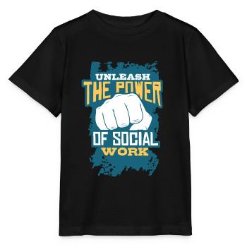 Travailleurs sociaux - T-shirt bio MINI CREATOR Stanley/Stella Enfant - noir - Devant - Mikhail (115cm)