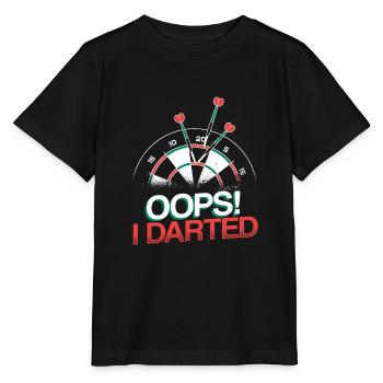 Oops I Darted Lustiges Dartspieler - Stanley/Stella Kinder T-Shirt MINI CREATOR  - Schwarz - Vorne - Mikhail (115cm)