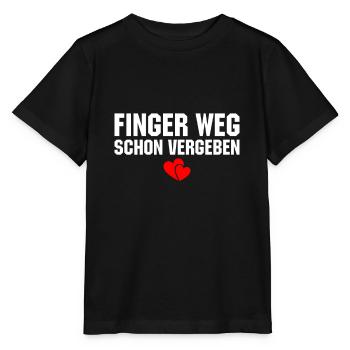 Finger weg schon vergeben - Stanley/Stella Kinder T-Shirt MINI CREATOR  - Schwarz - Vorne - Mikhail (115cm)