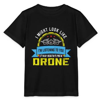 Drones-Pilote Quadrocopter Drone cadeau - T-shirt bio MINI CREATOR Stanley/Stella Enfant - noir - Devant - Mikhail (115cm)
