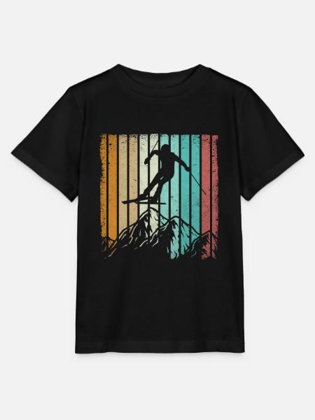 Ski ski ski vintage ski alpin ski ski - T-shirt bio MINI CREATOR Stanley/Stella Enfant - noir