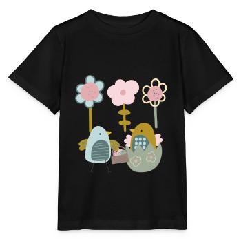 Pâques poussins printemps printemps fleurs nature printemps - T-shirt bio MINI CREATOR Stanley/Stella Enfant - noir - Devant - Mikhail (115cm)
