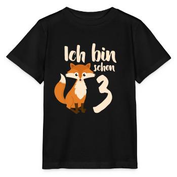 3. Geburtstag Fuchs Kinder Ich bin 3 Jahre alt - Stanley/Stella Kinder T-Shirt MINI CREATOR  - Schwarz - Vorne - Mikhail (115cm)