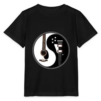 Ying Yang guitare e-guitare guitaristes & musiciens - T-shirt bio MINI CREATOR Stanley/Stella Enfant - noir - Devant - Mikhail (115cm)