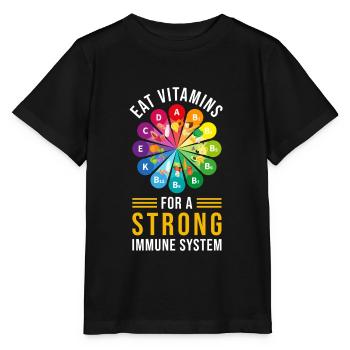 Healthy Eating Vitamins - Stanley/Stella MINI CREATOR Kids’ T-Shirt - black - Front - Mikhail (115cm)