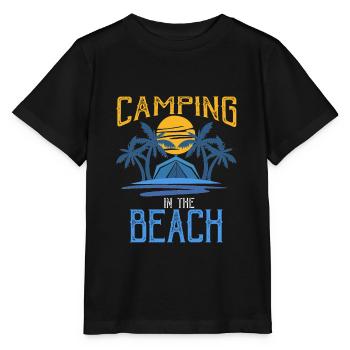 Camping on the beach beach holiday camping - Stanley/Stella MINI CREATOR Kids’ T-Shirt - black - Front - Mikhail (115cm)