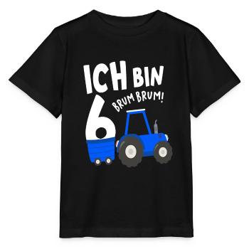 Ich bin 6 Traktor Bauer Jungs 6. Geburtstag - Stanley/Stella Kinder T-Shirt MINI CREATOR  - Schwarz - Vorne - Mikhail (115cm)