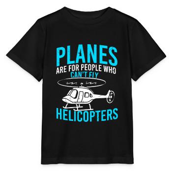 Hubschrauber - Stanley/Stella Kinder T-Shirt MINI CREATOR  - Schwarz - Vorne - Mikhail (115cm)