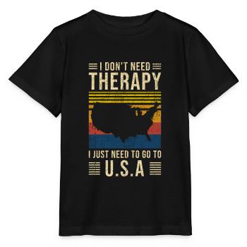 USA America Holiday Emigration - Stanley/Stella MINI CREATOR Kids’ T-Shirt - black - Front - Mikhail (115cm)