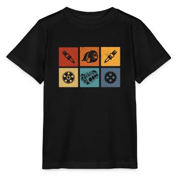 Mécanicien pièces automobiles Symboles Mécatronicien - T-shirt bio MINI CREATOR Stanley/Stella Enfant - noir - Devant - Mikhail (115cm)