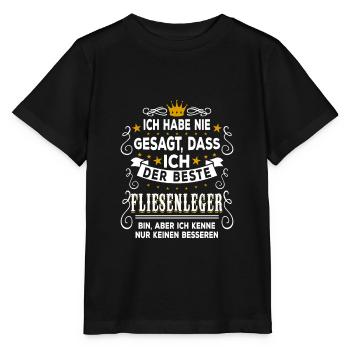 Bester Fliesenleger Handwerker Fliesen Beruf - Stanley/Stella Kinder T-Shirt MINI CREATOR  - Schwarz - Vorne - Mikhail (115cm)