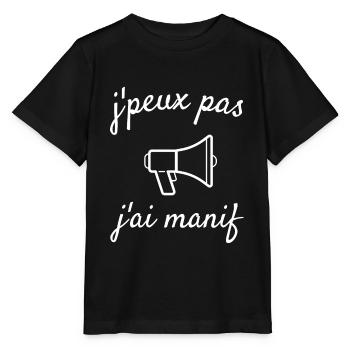 J'peux pas j'ai Manif - T-shirt bio MINI CREATOR Stanley/Stella Enfant - noir - Devant - Mikhail (115cm)