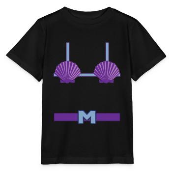 Meerjungfrau Mann / Frau Kostüm Muschel Bikini - Stanley/Stella Kinder T-Shirt MINI CREATOR  - Schwarz - Vorne - Mikhail (115cm)