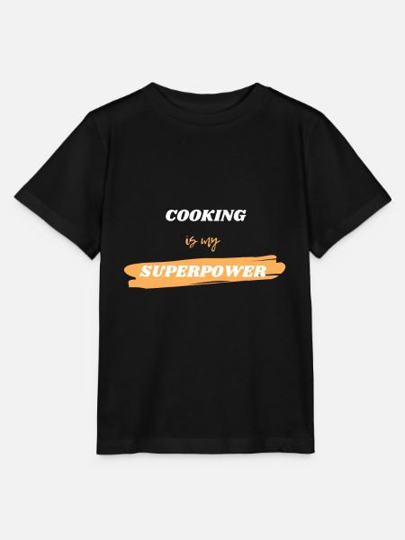 Koken is mijn superkracht! - Stanley/Stella Kinder-T-shirt MINI CREATOR  - zwart