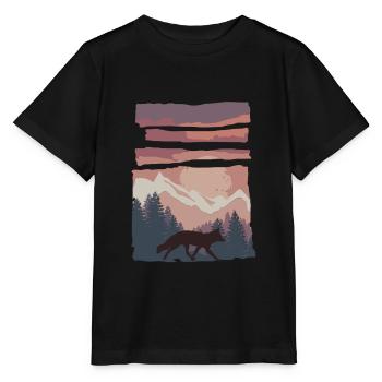 Fuchs Waldtier Geschenk - Stanley/Stella Kinder T-Shirt MINI CREATOR  - Schwarz - Vorne - Mikhail (115cm)