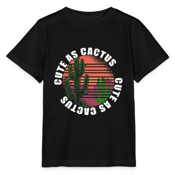 süß wie Kaktus Kaktusblume Cactus Spruch - Stanley/Stella Kinder T-Shirt MINI CREATOR  - Schwarz - Vorne - Mikhail (115cm)