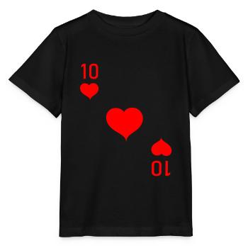 Heart 10 Ten Card Poker Carnival - Stanley/Stella MINI CREATOR Kids’ T-Shirt - black - Front - Mikhail (115cm)