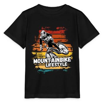 Mountain Biker / MTB Downhill Fahrrad geschenk - Stanley/Stella Kinder T-Shirt MINI CREATOR  - Schwarz - Vorne - Mikhail (115cm)