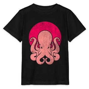 Poulpe poulpe Calamar - T-shirt bio MINI CREATOR Stanley/Stella Enfant - noir - Devant - Mikhail (115cm)