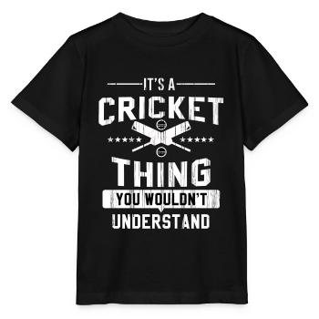 Cricket Teamsport Ballsport Cricketspieler - Stanley/Stella Kinder T-Shirt MINI CREATOR  - Schwarz - Vorne - Mikhail (115cm)