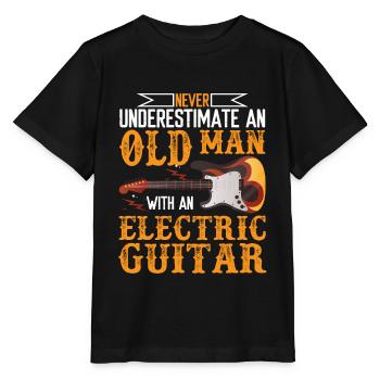 Understimate An Old Man With An Electric Guitar - T-shirt bio MINI CREATOR Stanley/Stella Enfant - noir - Devant - Mikhail (115cm)