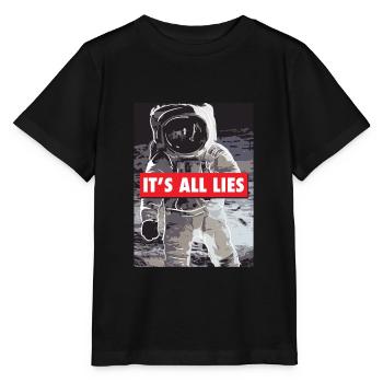 Fake moon landing gift for a - Stanley/Stella MINI CREATOR Kids’ T-Shirt - black - Front - Mikhail (115cm)