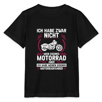Ich habe zwar nicht mein eigenes Motorrad - Stanley/Stella Kinder T-Shirt MINI CREATOR  - Schwarz - Vorne - Mikhail (115cm)