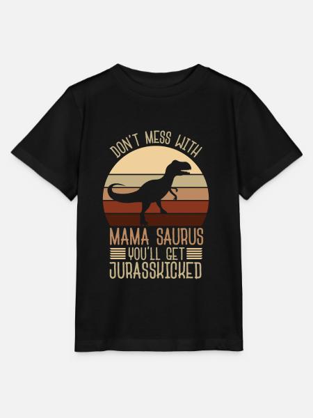 Mama Saurus - Stanley/Stella Kinder T-Shirt MINI CREATOR  - Schwarz