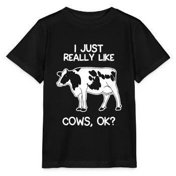 J’aime vraiment les vaches - T-shirt bio MINI CREATOR Stanley/Stella Enfant - noir - Devant - Mikhail (115cm)