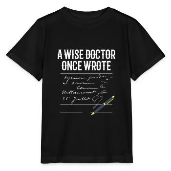 A Wise Doctor Once Wrote Docteur Drôle - T-shirt bio MINI CREATOR Stanley/Stella Enfant - noir - Devant - Mikhail (115cm)