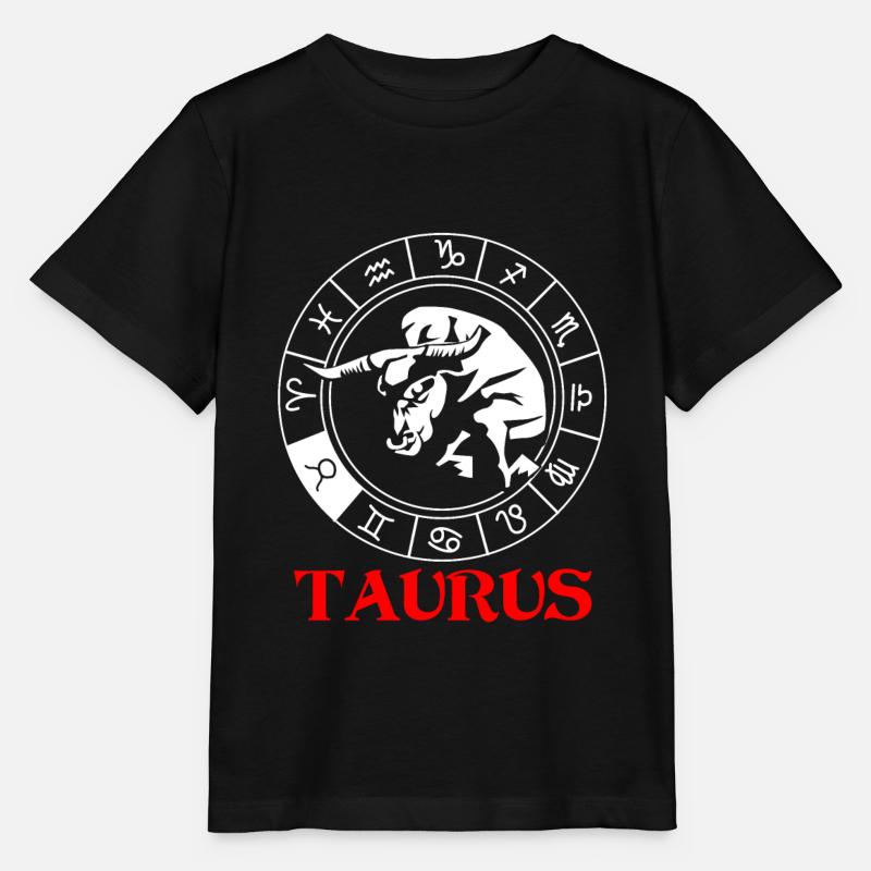Taurus Zodiac - Stanley/Stella MINI CREATOR Kids’ T-Shirt - black