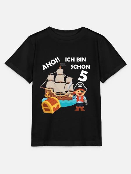 Ahoi ich bin schon 5 Pirat - Stanley/Stella Kinder T-Shirt MINI CREATOR  - Schwarz