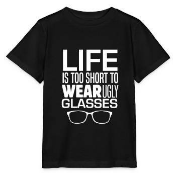 Drôle d’optometrist lunettes médecin yeux Phoropter V - T-shirt bio MINI CREATOR Stanley/Stella Enfant - noir - Devant - Mikhail (115cm)