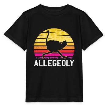 Autruche oiseau animal Afrique oiseau de course Safari cadeau - T-shirt bio MINI CREATOR Stanley/Stella Enfant - noir - Devant - Mikhail (115cm)
