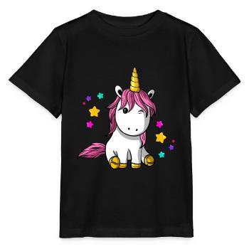 Licorne avec des étoiles - T-shirt bio MINI CREATOR Stanley/Stella Enfant - noir - Devant - Mikhail (115cm)