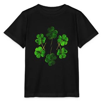 St.Patricks Day Trèfle shamrock Irlande - T-shirt bio MINI CREATOR Stanley/Stella Enfant - noir - Devant - Mikhail (115cm)