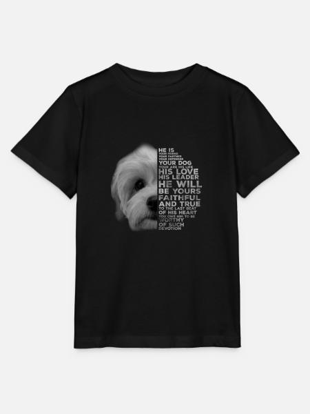 Bolonkan kasvot - Stanley/Stella MINI CREATOR lasten t-paita - musta