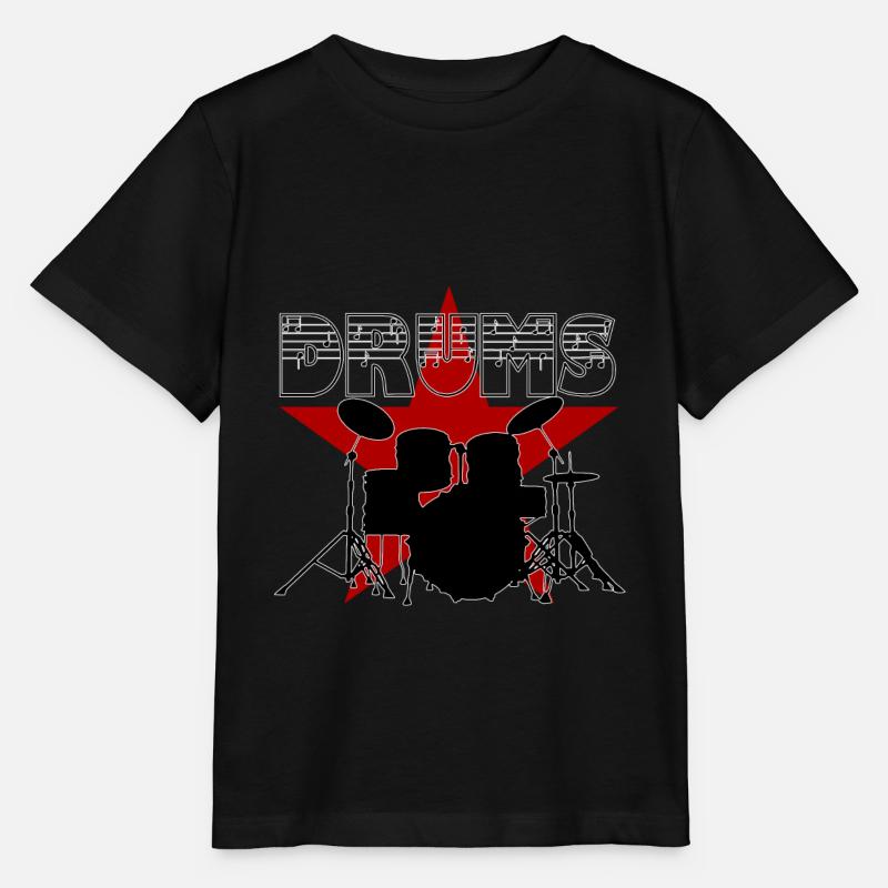 Batteur - Drums - Batterie - T-shirt bio MINI CREATOR Stanley/Stella Enfant - noir