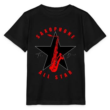 Saxophone ALL STAR - Stanley/Stella MINI CREATOR Kids’ T-Shirt - black - Front - Mikhail (115cm)
