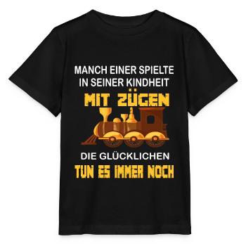 Modelleisenbahner- Opa Modelleisenbahn - Stanley/Stella Kinder T-Shirt MINI CREATOR  - Schwarz - Vorne - Mikhail (115cm)
