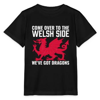 Kommen Sie auf die walisische Seite - Wir haben Drachen - Stanley/Stella Kinder T-Shirt MINI CREATOR  - Schwarz - Vorne - Mikhail (115cm)